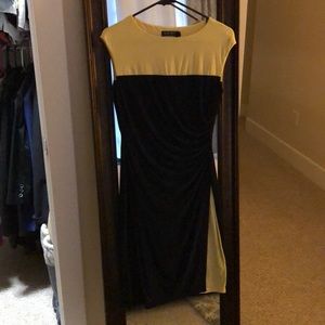 Navy and yellow dress